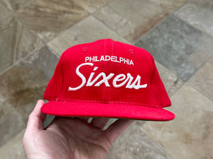 Vintage Philadelphia 76ers Sports Specialties Script Snapback Basketball Hat