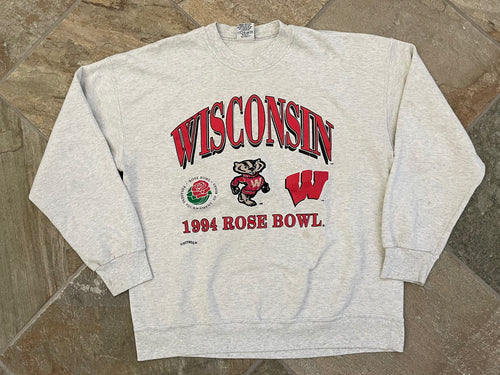 Vintage Wisconsin Badgers Rose Bowl Nutmeg College Sweatshirt, Size XL