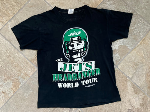 Vintage New York Jets Headbanger Tour Football TShirt, Size Large