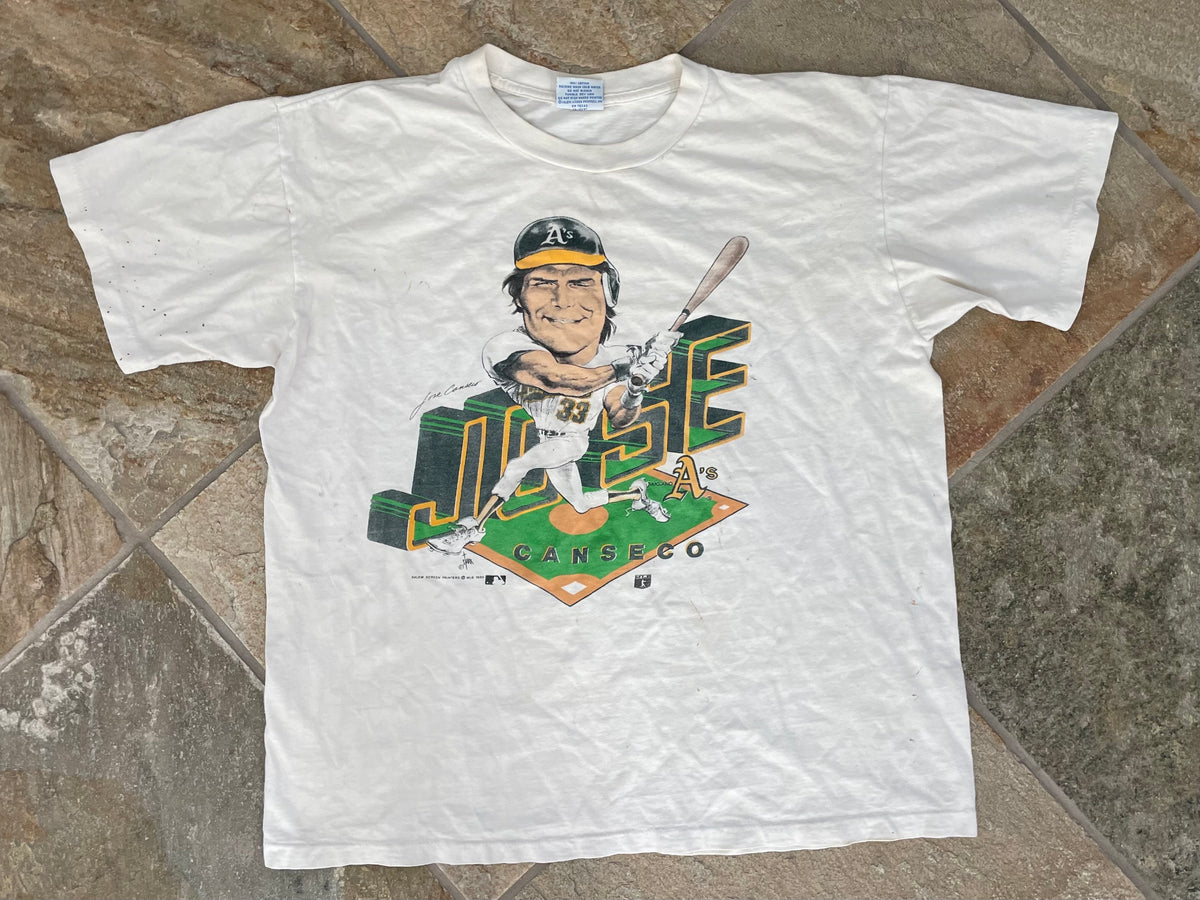 Vintage 90's Oakland A's Athletics Baseball Caricature White T-Shirt