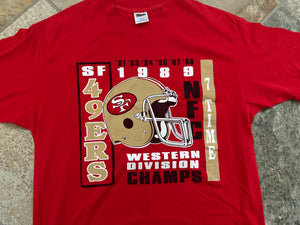 Vintage San Francisco 49ers Trench Western Division Champs Football TShirt, Size Large