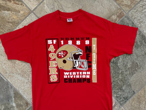 Vintage San Francisco 49ers Trench Western Division Champs Football TShirt, Size Large