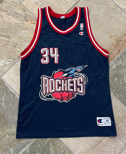 Vintage Houston Rockets Hakeem Olajuwon Champion Basketball Jersey, Size 48, XL