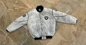 Vintage Oakland Raiders Starter Acid Wash Football Jacket, Size XL