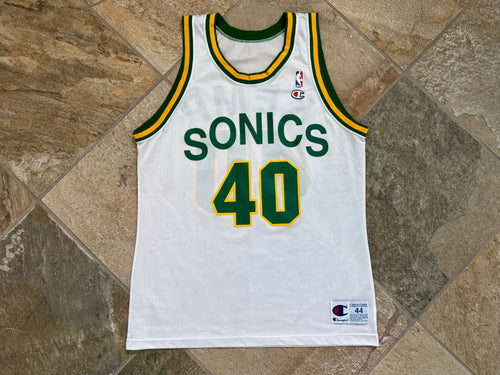 Vintage Seattle SuperSonics Shawn Kemp Champion Basketball Jersey, Size 44, Large