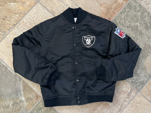 Vintage Los Angeles Raiders Starter Satin Football Jacket, Size Youth Medium, 10-12