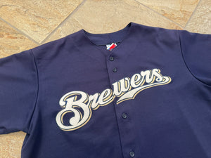 Vintage Milwaukee Brewers James Mouton Majestic Baseball Jersey, Size XL