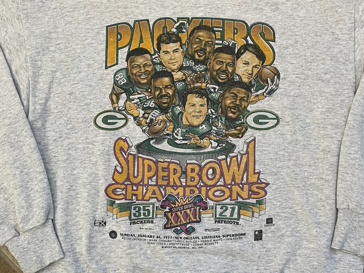 Vintage 90s Cotton Mix Green Lee Green Bay Packers Sweatshirt - Large–  Domno Vintage