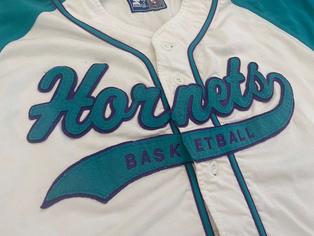 Vintage Charlotte Hornets Starter Baseball Jersey Size XL With