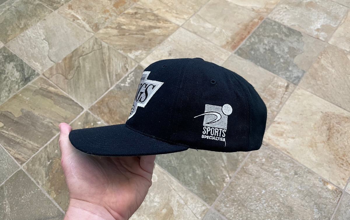 Vintage Sports Specialties Black Silver Los Angeles Kings Script Snapback  Cap | eBay