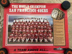 Vintage San Francisco 49ers 1986 World Champions Team Photo Football Poster