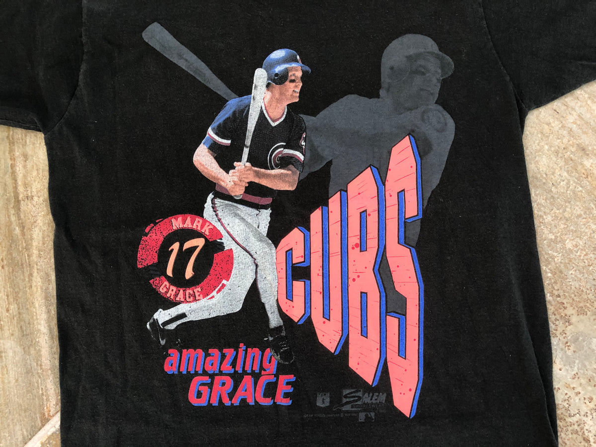 Vintage, Shirts, Vintage 9s Mens Xl Chicago Cubs Mark Grace Baseball  Short Sleeve Tshirt White