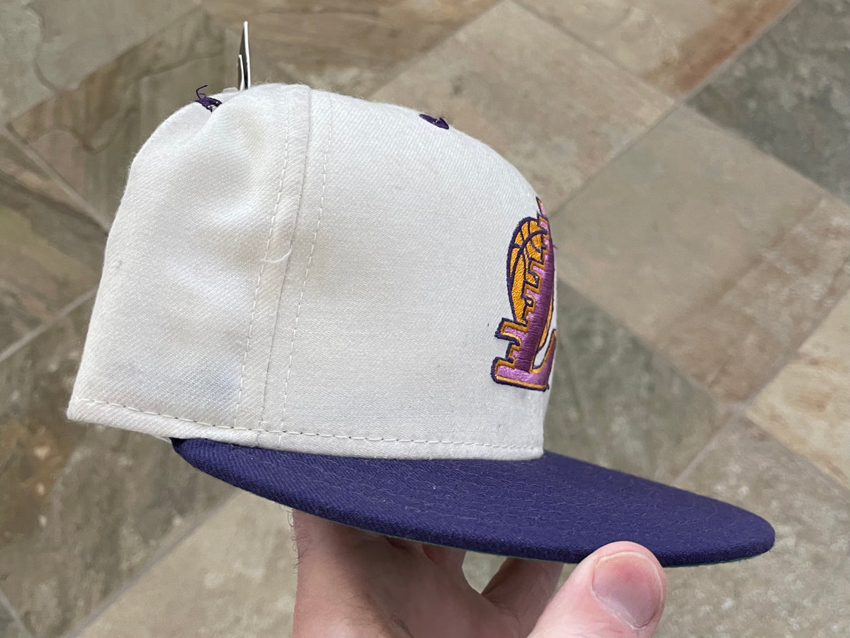VTG 90S Sports Specialties LA Lakers Script Fitted Hat Cap 6 5/8