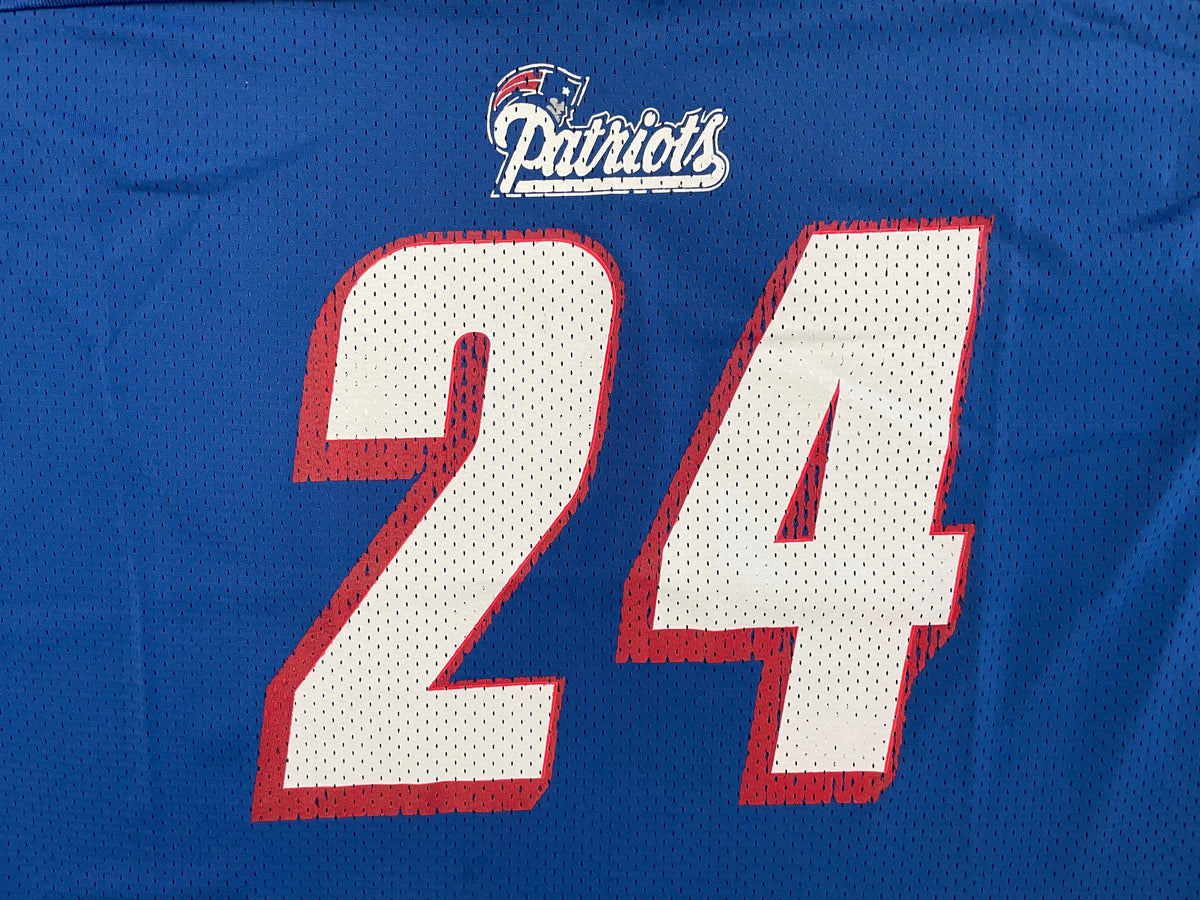 Vintage 90's New England Patriots #24 Ty Law Classic Football Jersey (Made in USA) (Size L/XL)