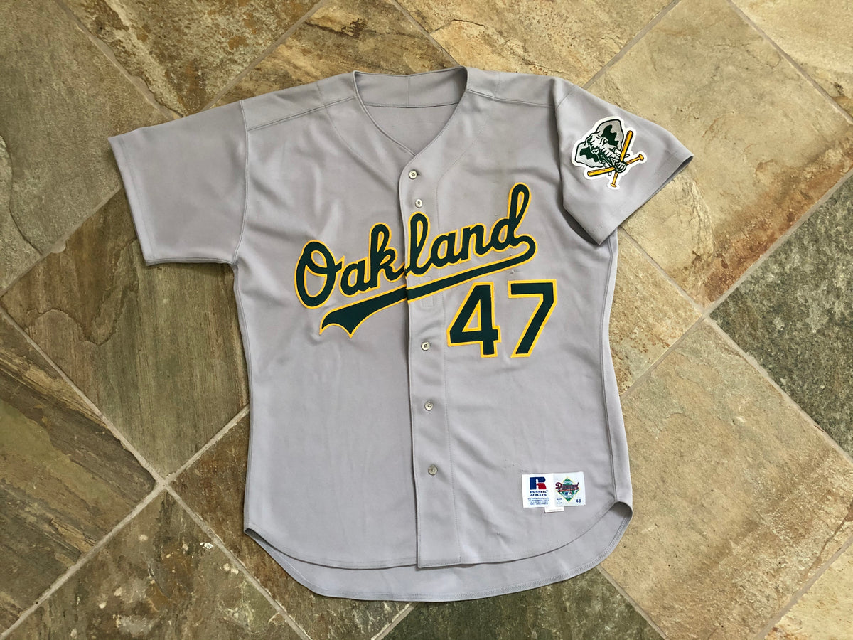 OAKLAND A'S ATHLETICS JERSEY CURSIVE BLANK GREEN RUSSELL MEN AUTHENTIC 48 XL