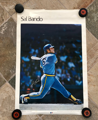 Vintage Milwaukee Brewers Sal Bando MLB Baseball Poster