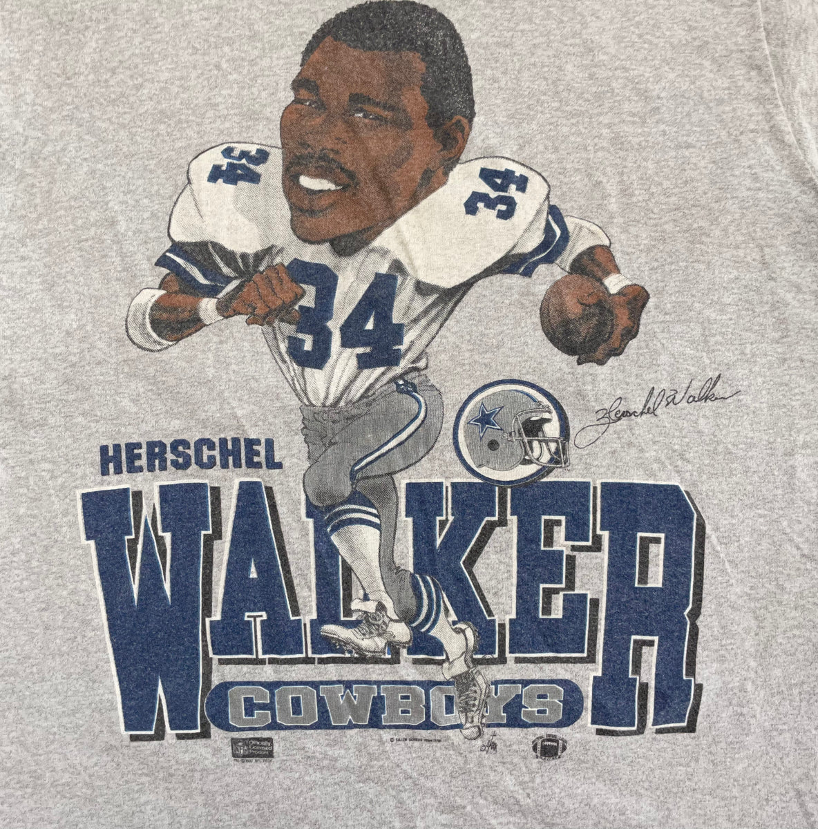 HERSCHEL WALKER DALLAS COWBOYS VINTAGE 1987 SALEM T-SHIRT ADULT LARGE -  Bucks County Baseball Co.