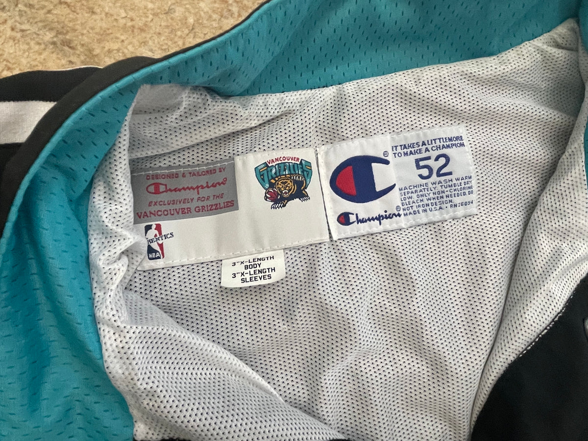 VTG Champion Brand Vancouver Grizzlies AUTHENTIC NBA Warmup Shooting Jersey  52