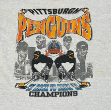 Load image into Gallery viewer, Vintage Pittsburgh Penguins 1992 Stanley Cup Hockey Tshirt, Size XL