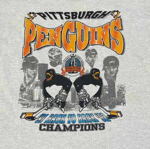 Vintage Pittsburgh Penguins 1992 Stanley Cup Hockey Tshirt, Size XL