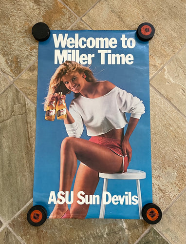 Vintage Arizona State Sun Devils Miller Time High Life Beer Poster