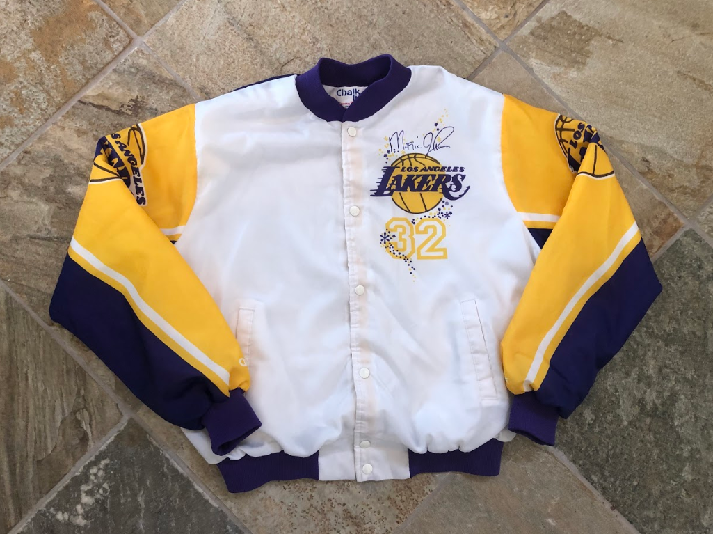 Vintage Magic Johnson Lakers Chalk Line Jacket Sz XL – Snap Goes