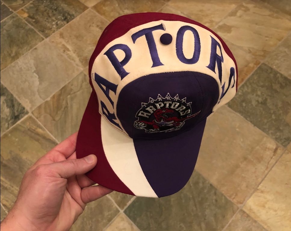 Toronto Raptors Vintage 90's Twins Enterprise Spell Out Snapback Cap Hat -  NWT