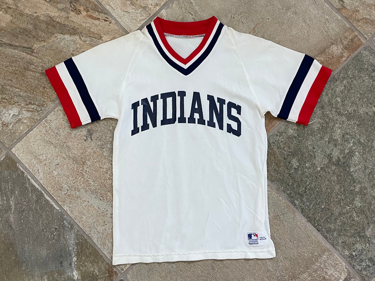 Vintage Cleveland Indians Sand Knit Baseball Jersey, Size Youth