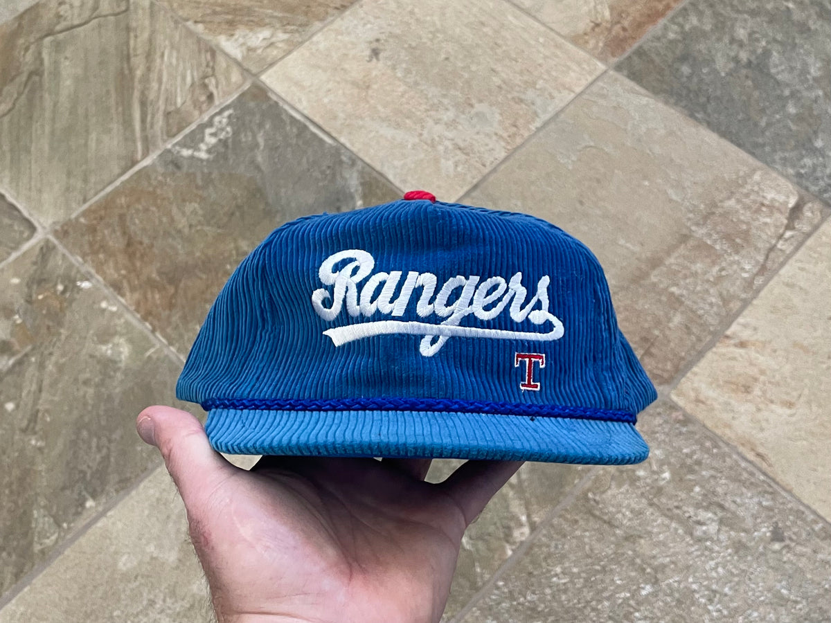 Vintage Texas Rangers AJD Pill Box Snapback Baseball Hat