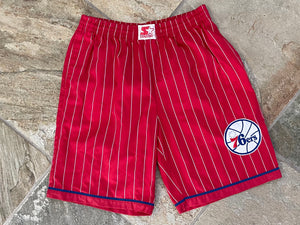 Vintage Philadelphia 76ers Starter Pinstripe Basketball Shorts, Size Large