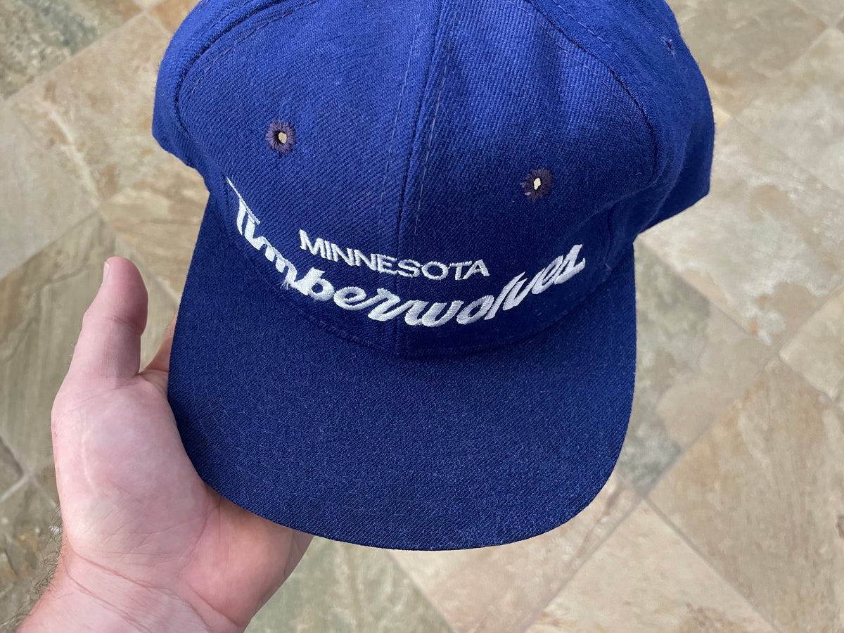 90's Minnesota Timberwolves Sports Specialties Twill Script NBA Snapback Hat  – Rare VNTG