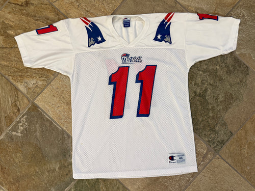 Vintage New England Patriots Drew Bledsoe Champion Football Jersey, Size 44, Large