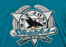 Load image into Gallery viewer, Vintage San Jose Sharks Trench Hockey TShirt, Size Large