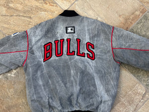 Vintage Chicago Bulls Starter Acid Wash Football Jacket, Size Large
