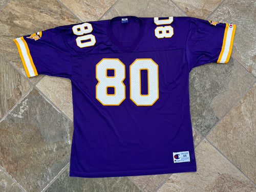 Vintage Minnesota Vikings Cris Carter Champion Football Jersey, Size 44, Large