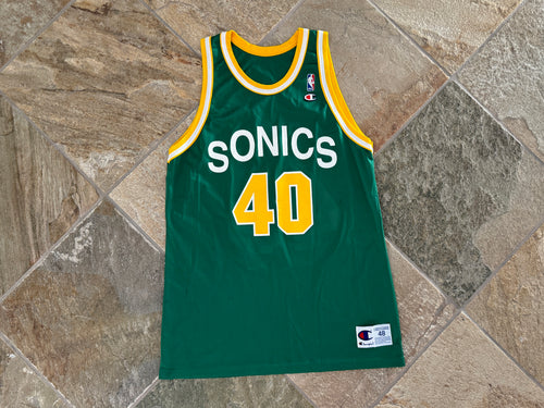 Vintage Seattle SuperSonics Shawn Kemp Champion Basketball Jersey, Size 48, XL