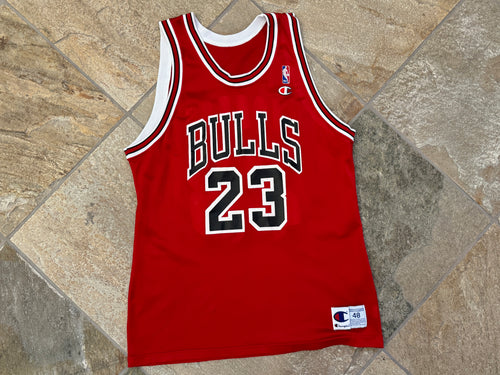 Vintage Chicago Bulls Michael Jordan Champion Basketball Jersey, Size 48, XL