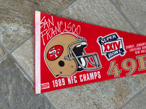 Vintage San Francisco 49ers Super Bowl XXIV Football Pennant