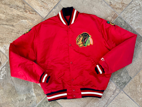 Vintage Chicago Blackhawks Starter Satin Hockey Jacket, Size Large