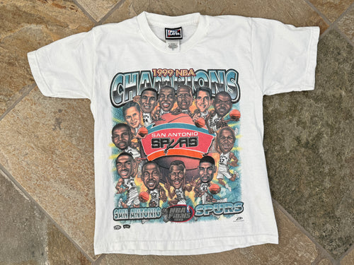 Vintage San Antonio Spurs Pro Player 1999 NBA Champions Basketball TShirt, Size Youth Medium, 10-12