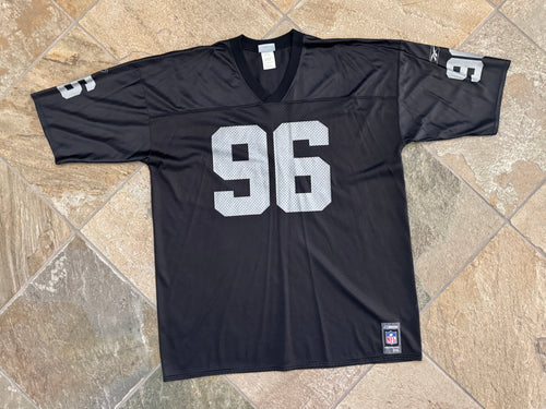Vintage Oakland Raiders Darrell Russell Reebok Football Jersey, Size XXL