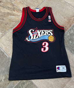 Vintage Philadelphia 76ers Allen Iverson Champion Basketball Jersey, Size 40, Medium