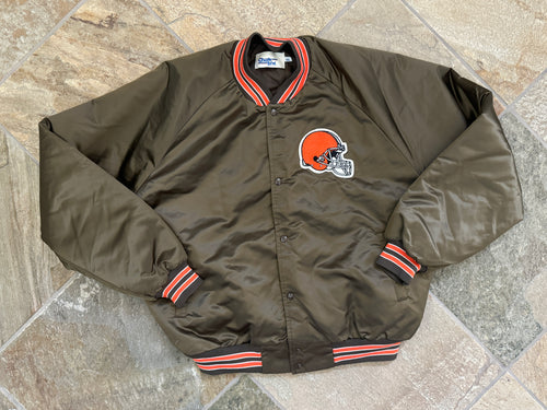 Vintage Cleveland Browns Chalkline Satin Football Jacket, Size XXL