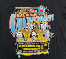 Load image into Gallery viewer, Vintage Detroit Pistons Back to Back Champions Nutmeg Basketball TShirt, Size XL