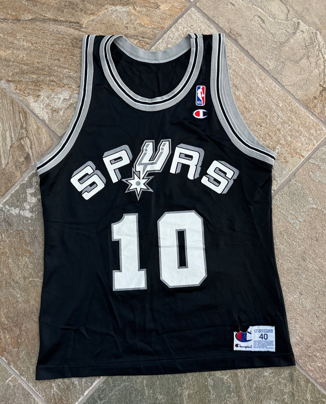 Vintage San Antonio Spurs Dennis Rodman Champion Basketball Jersey, Size 40, Medium