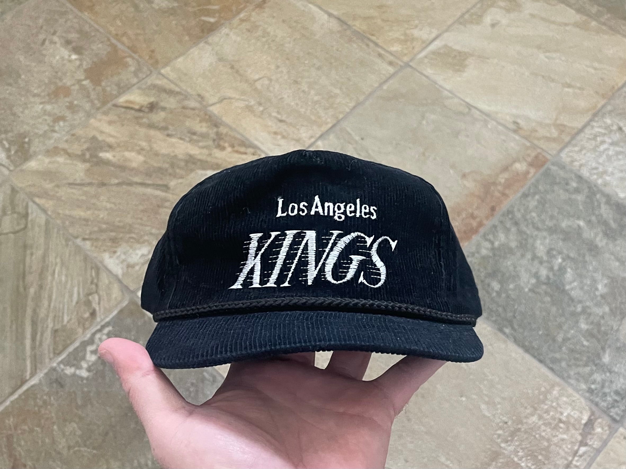 Vintage Los Angeles Kings Corduroy Snapback Hat newest Adjustable Motion Script Pro Star