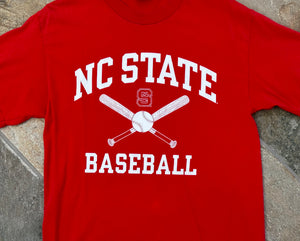 Vintage NC State Wolfpack College Baseball TShirt, Size Medium
