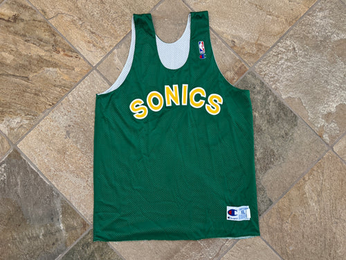 Vintage Seattle SuperSonics Champion Reversible Basketball Jersey, Size XL