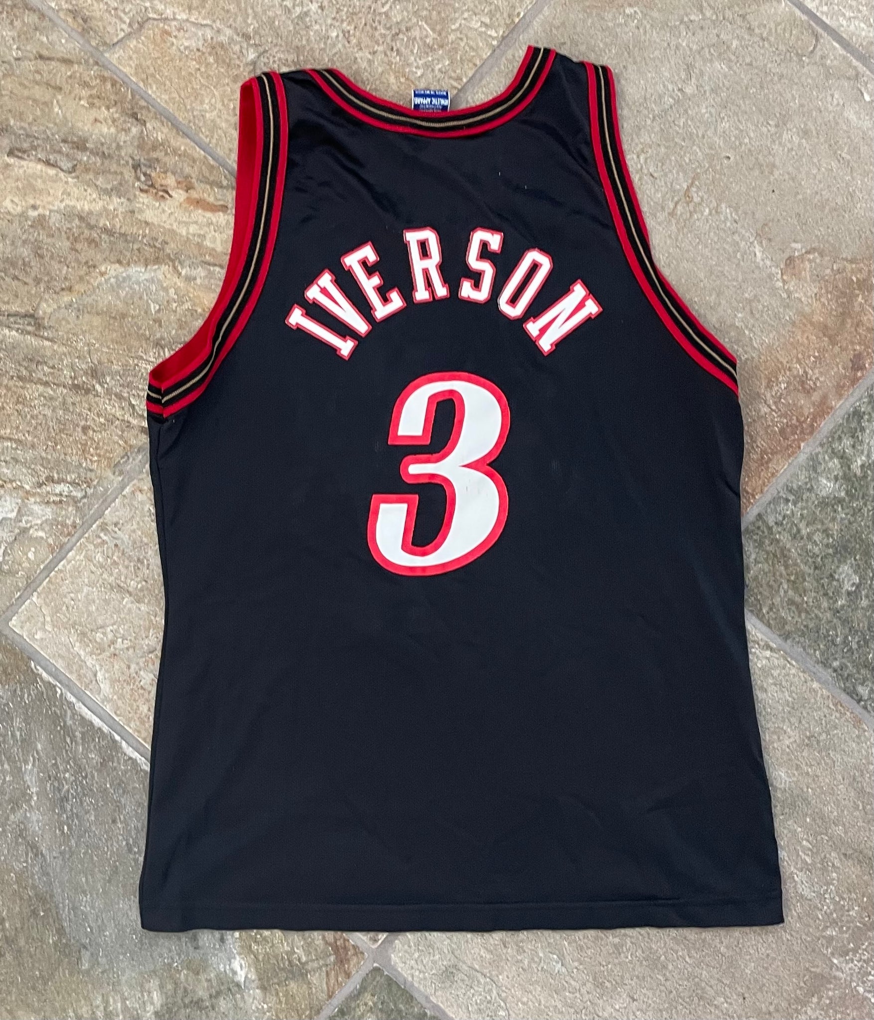 Vintage Allen Iverson Champion Jersey Philadelphia 76ers White Red Size 44