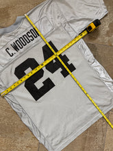 Load image into Gallery viewer, Vintage Oakland Raiders Charles Woodson Reebok Football Jersey, Size Large